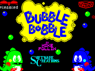 Bubble Bobble title screen for ZX Spectrum